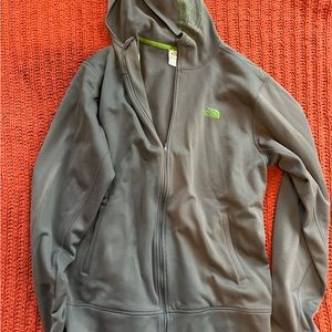 North face grey zip up medium